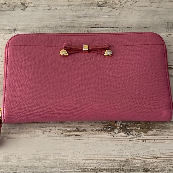 Prada Saffiano Fuchsia Zip Around Wallet - Picture 9 of 10